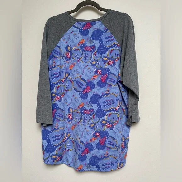 LULAROE Mickey Mouse Randy Long Sleeve T-Shirt, Size 3XL, 25” PTP, 31” S/H - Picture 2 of 4